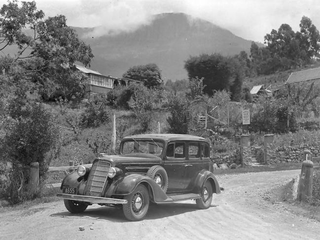 A car on Strickland Ave, South Hobart in the 1930s. Picture: Supplied