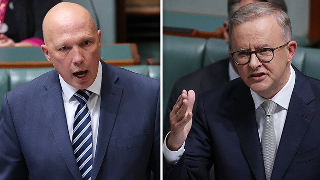 Peter Dutton (left) has some harsh words for Anthony Albanese.