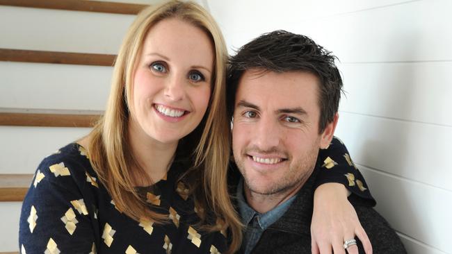 Darren and Dee Jolly of The Block series pose at their apartment. Picture: Andrew Henshaw