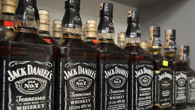 Walsh was also caught stealing two 1L bottles of Jack Daniels whiskey from Carnegie BWS. Picture: Supplied