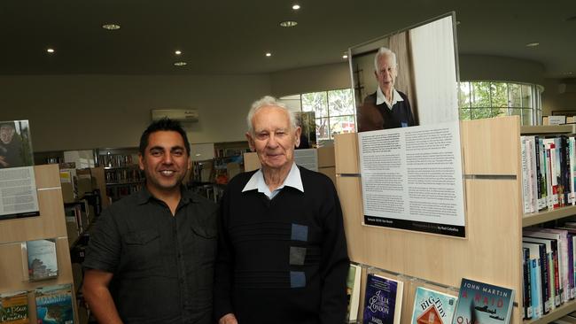 Ken Booth (right) with photographer Rod Ceballos in Watsonia. Picture: Hamish Blair