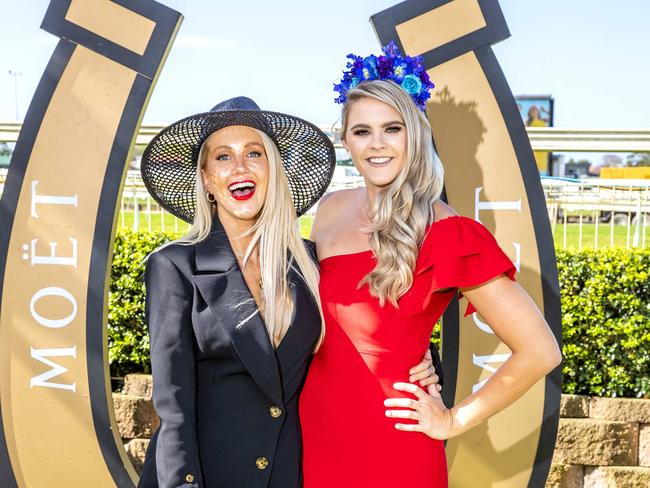 The Bachelorette Ali Oetjen and swimmer Shayna Jack at Doomben Racecourse for 2020 Melbourne Cup Day, Tuesday, November 3, 2020 - Picture: Richard Walker