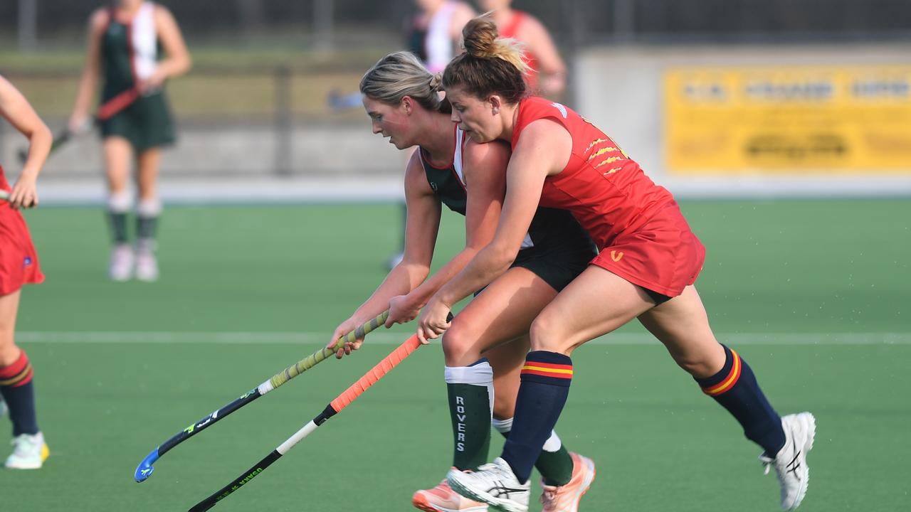 HOCKEY RHA Cup 2020 Div 1 Women's grand final: Frenchville's Amy Mills and Park Avenue's T. Cutts