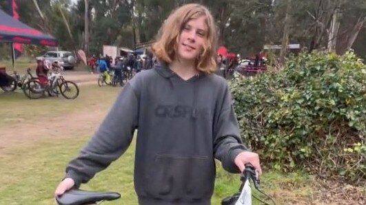 Heathmont's Mitch Claxton, 15, has been impressive in this year's Victorian Downhill BMX Racing series. Picture: Screenshot from video at Cyclescaperacing Instagram page.