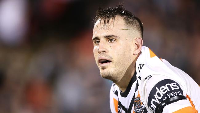 Reynolds looks dejected after defeat during the NRL match between the Penrith Panthers and the Wests Tigers at Panthers Stadium on April 5, 2019. (Mark Kolbe/Getty Images)