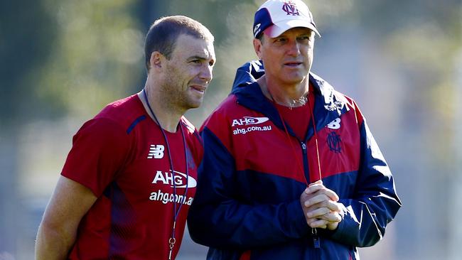 Paul Roos and assistant Simon Goodwin. Picture: Michael Klein