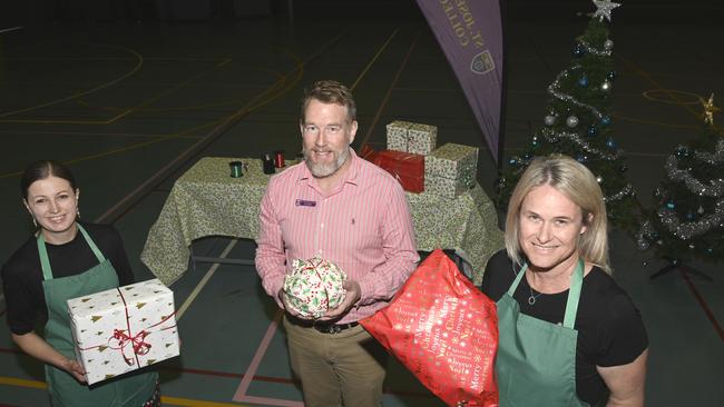 Launch Toowoomba Hospital Christmas lunch at St Joseph's College. From left; Kerry Rowbotham, volunteer pastor Civic Church, Geoff Morgan business manager St Joseph's College and Alison Kennedy, CEO Toowoomba Hospital Foundation.