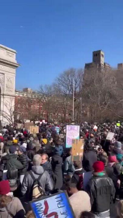 Hundreds Protest Trump Cuts to Science Research in New York City