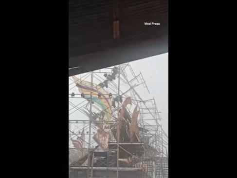 Storm crashes music stadium in Thailand