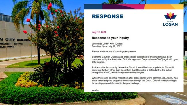 Logan City Council's response to questions about the length of time for the compensation claim and the pokie licence.