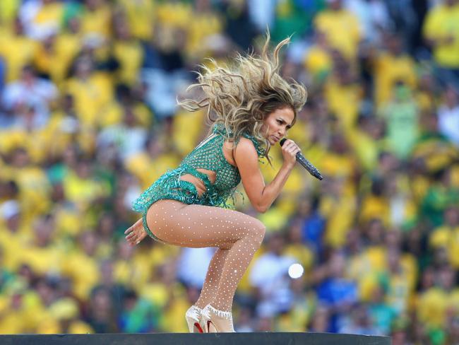 Singer Jennifer Lopez performs during the Opening Ceremony of the 2014 FIFA World Cup in Brazil in Sao Paulo.