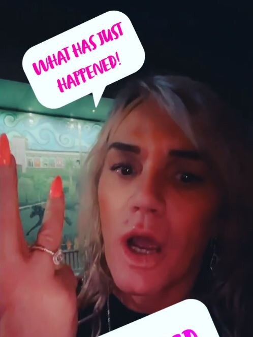 The AFL legend sparked rumours with a video showing a large diamond ring (above), but said she was simply celebrating the “ability to go back to Perth”. (Picture: Instagram)