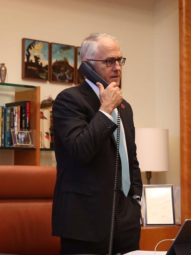 Malcolm Turnbull speaking to Donald Trump.