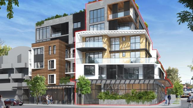 Artist's impression of the six-storey shop top housing development lodged for 15-17 Coral St, The Entrance. (Supplied image)