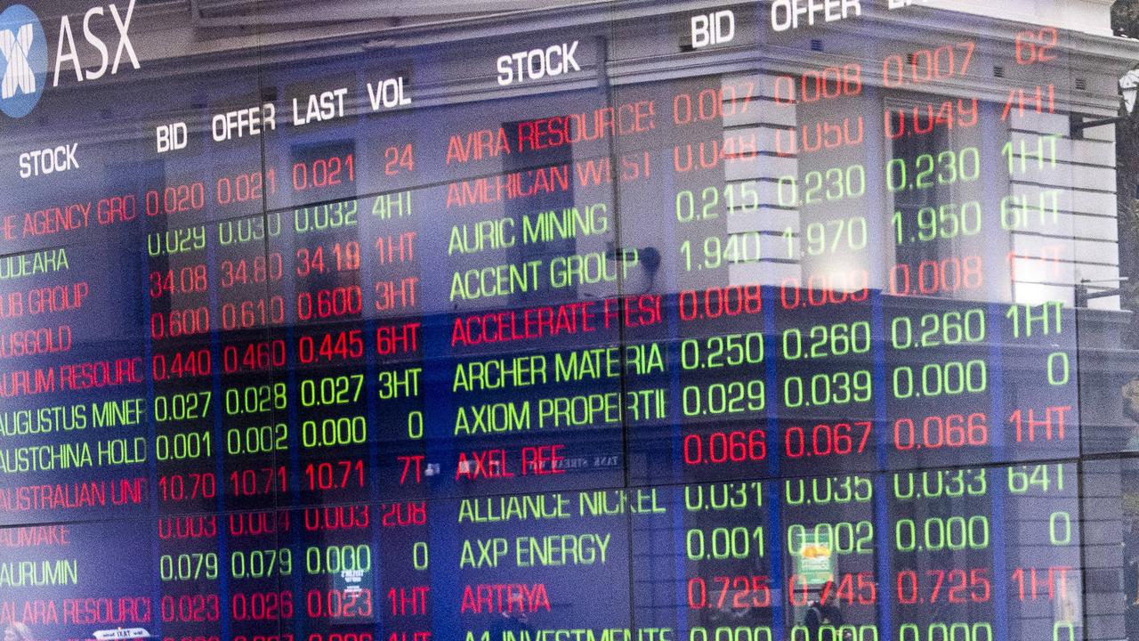 Futures indicate a 0.1 per cent slide on the ASX 200 when it opens. Picture: Jeremy Piper