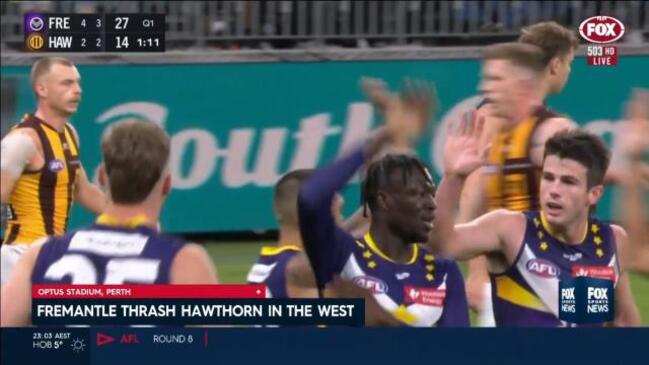 Fremantle Dockers thrash Hawthorn Hawks in the West