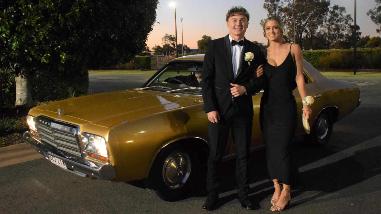 Joey Sankey and Claire Harth stunned on the red carpet at Our Lady of Southern Cross College's formal for 2023. Picture: Emily Devon
