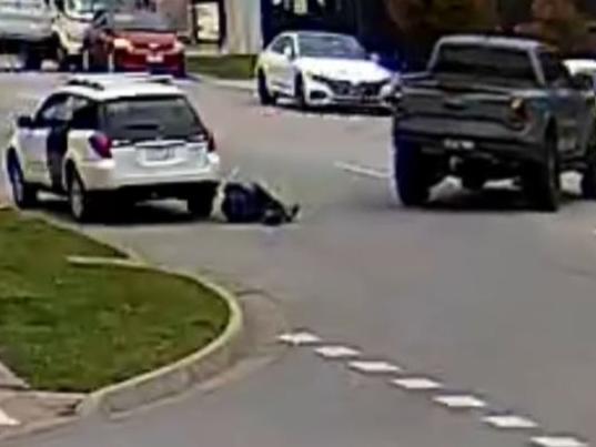 Footage shows a man being run over in Carrum Downs. Picture: Channel 7