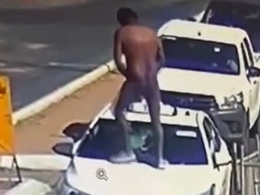 VIDEO: Naked man charged after alleged taxi attack