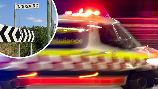 A man has been seriously hurt in a shocking single car crash at Gympie in which his vehicle slammed into several objects before rolling.