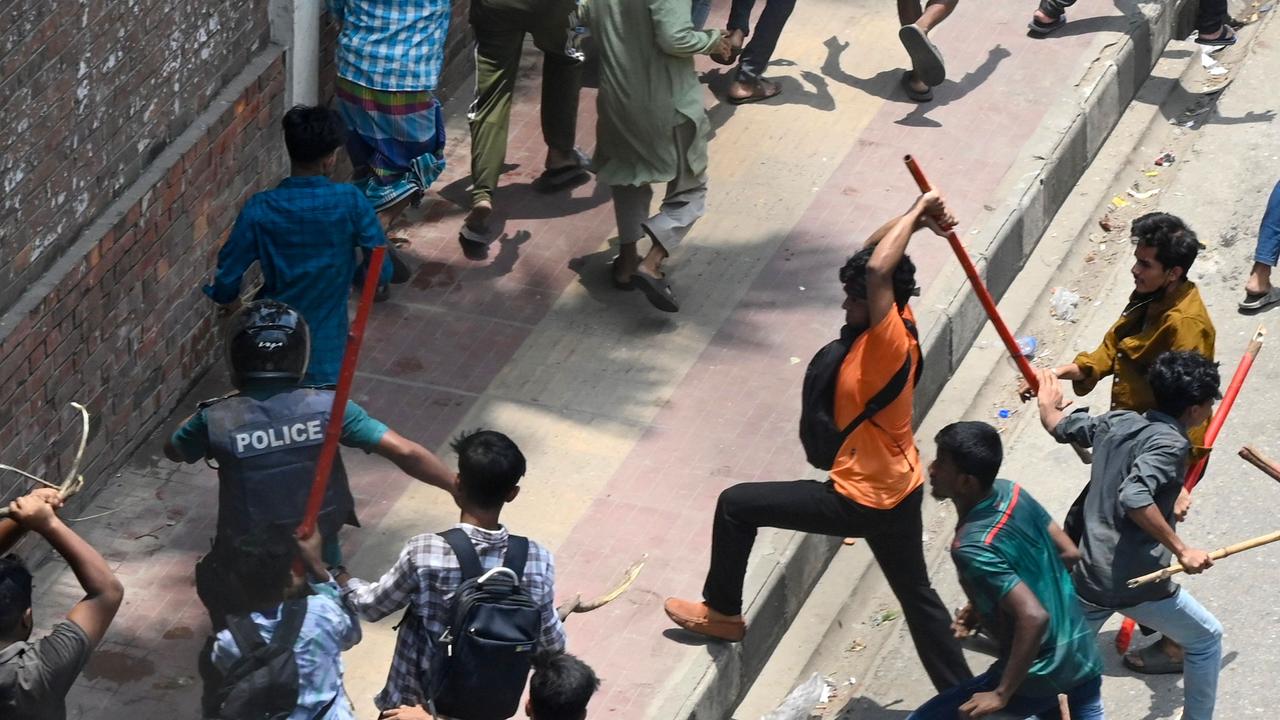 The protests have been violent, prompting the government to shut down the internet and impose a curfew. Picture: Munir Uz Zaman / AFP