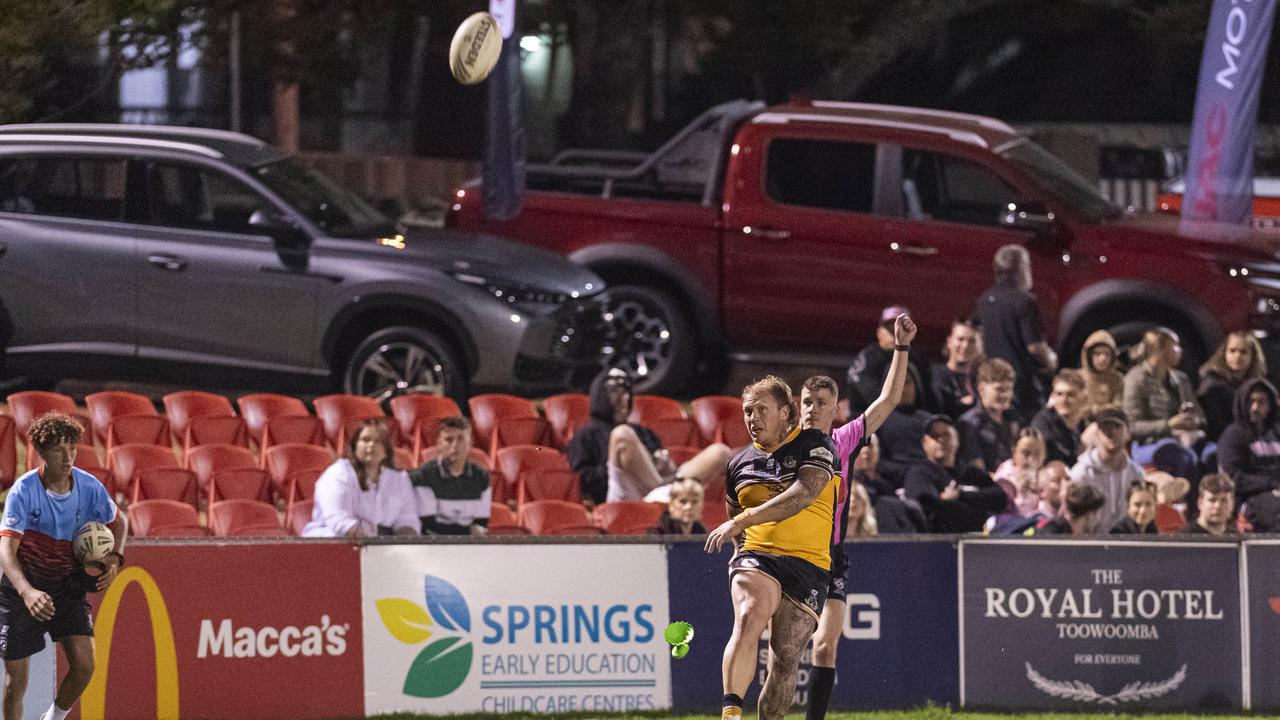 Shannon Hicks for Gatton against Valleys in TRL Hutchinson Builders A-grade grand final rugby league at Toowoomba Sports Ground, Saturday, September 14, 2024. Picture: Kevin Farmer