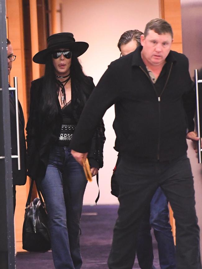 Cher, plus hat, in Sydney. Pic: Peter Rae/AAP