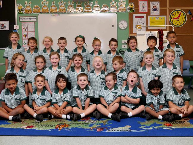 Prep classes at St Brigid's Primary School at Nerang, ( Prep A ). Picture Mike Batterham BACK ROW LEFT TO RIGHT Mia Chappell, Olivia Sutcliffe, Scarlet Izatt, Chaise Wyborn, Eva Majorel, Sienna Martin, Will Kendall, Piper Love, Haruki Itabashi, Julian Agius MIDDLE ROW LEFT TO RIGHT Cooper Hilton, Molly Grogan, Myla Dew, Emily Carr, Taj Jennings, Jaeden Jeisman, Keegan Dick, Thomas Baker FRONT ROW LEFT TO RIGHT Elijah Vekaci, Casey Williams, Aloha Vmakoshi, Rhye Selby, Daithai Lyons, Ethan potts, Ancy Siby, Harvey Dransfield