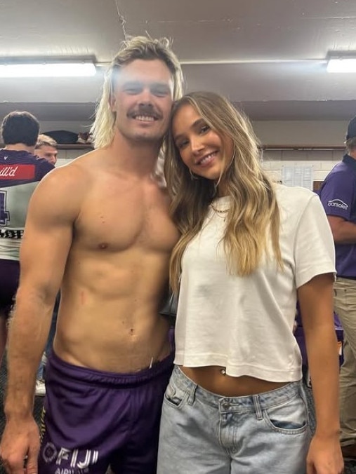 Papenhuyzen and MacDonald in the Melbourne Storm sheds. Photo: Instagram.