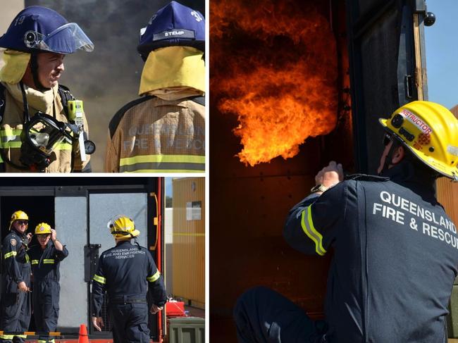 QFES' Northern Region Emergency Services Complex in Townsville recently got a new LPG Mobile Structural Flashover Training Cell (MSFTC) which is being trialled as part of the recruit training. Picture: Natasha Emeck