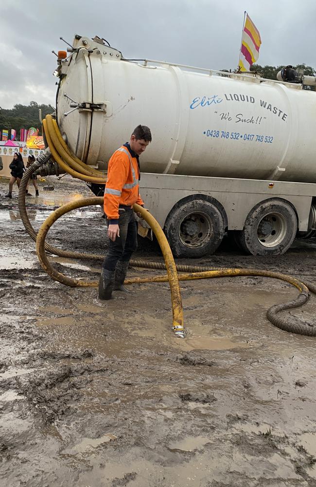 Outside help was brought in to remove some of the mud. Picture: Matt Gazy