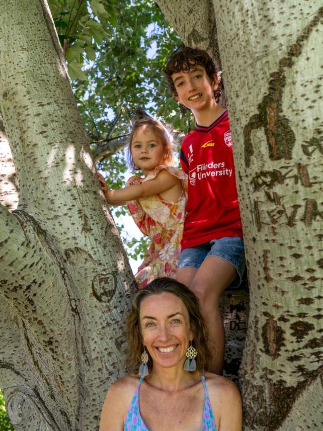 Emma Eckersley with her children. Picture: Supplied