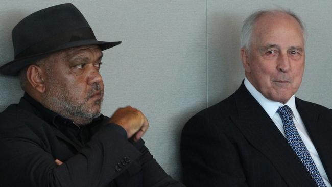 Noel Pearson with Paul Keating in Sydney yesterday. Picture: Hollie Adams