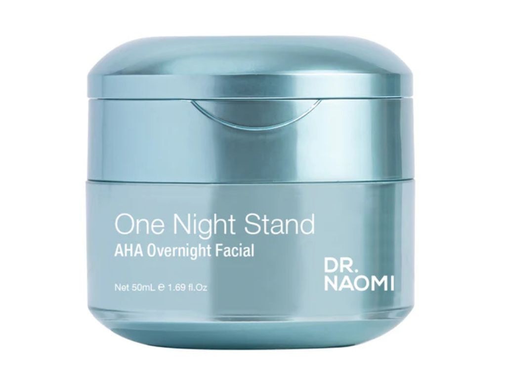 One Night Stand promises to “brightens, tightens, resurface” your skin while you sleep. Supplied: Dr Naomi