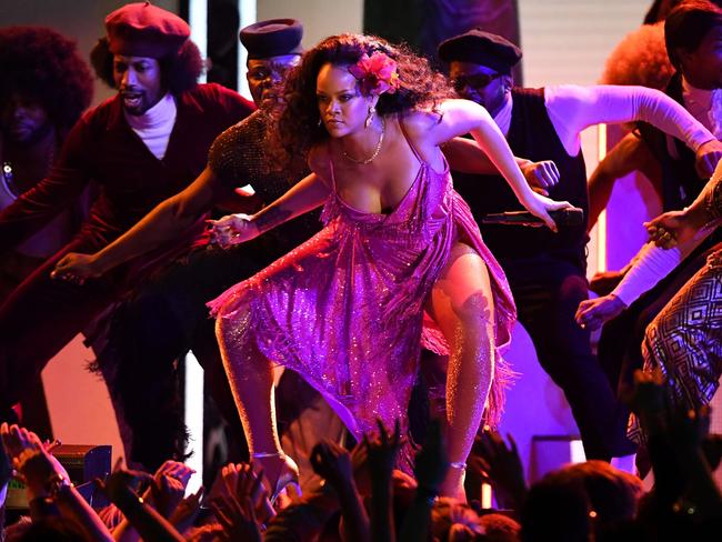 Rihanna performs onstage during the 60th Annual GRAMMY Awards at Madison Square Garden on January 28, 2018 in New York City. Picture: AFP