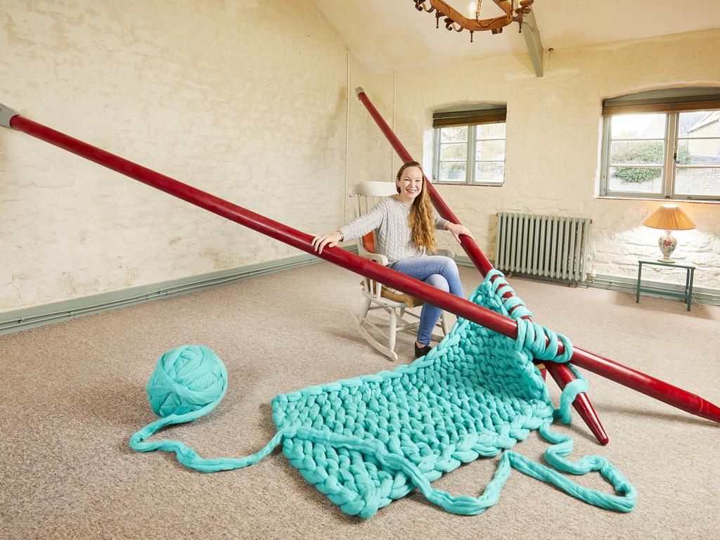 Betsy Bond - Largest knitting needles. Picture: Paul Michael Hughes/Guinness World Records