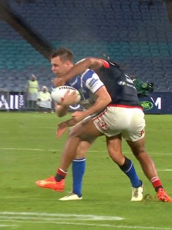 The hit on Taaffe. Photo: Fox Sports