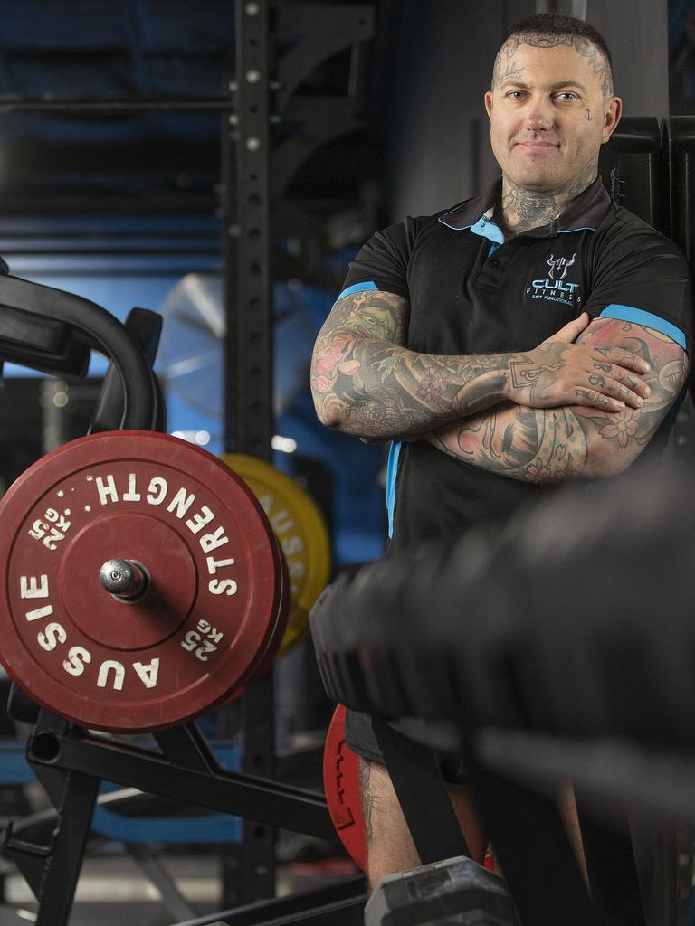 Cult Fitness gym owner Bren Godfrey who is an organ donor recipient at Lauderdale. Picture: Chris Kidd