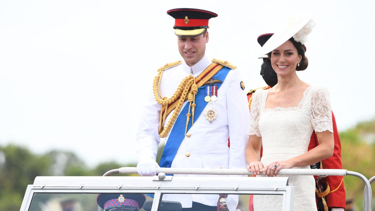 William and Kate riding above the Jamaican defence force feels tone deaf. Picture: Ricardo Makyn/AFP