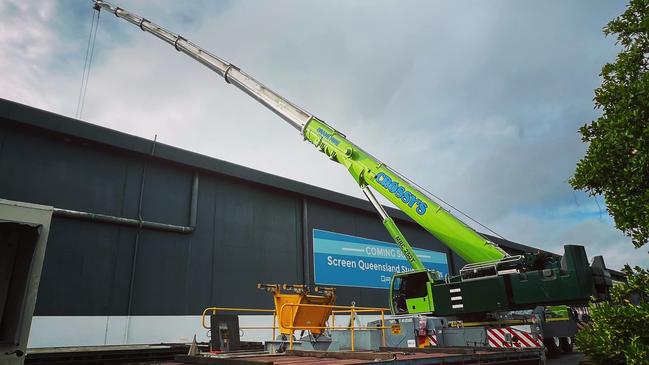 Construction is underway Screen Queensland Studios, Cairns. Picture: Crossy's Crane Hire