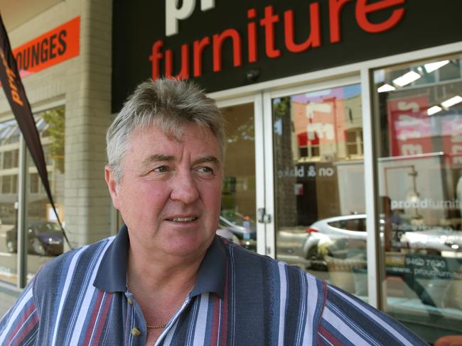 Peter Chrystie fears the furniture strip will be wiped out. Picture: Adam Ward