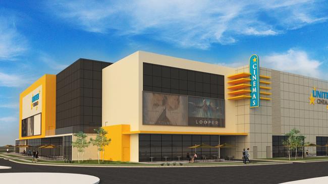 Artists impressions of the proposed Gregory Hills United Cinemas complex.