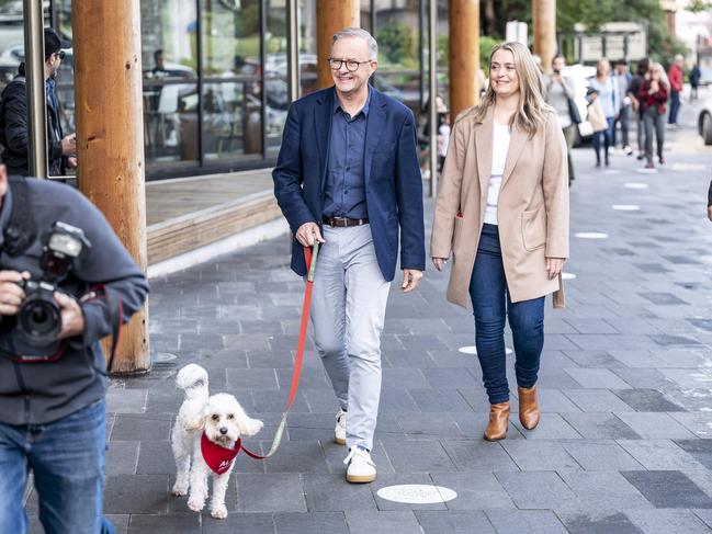 Me, Anthony and his girlfriend Jodie went for walkies at Marrickville Library! Picture: Darren Leigh Roberts