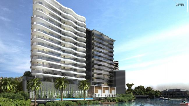 An artist’s impression of the new 15-storey tower planned for Cannes Ave, Surfers Paradise. Picture: Supplied