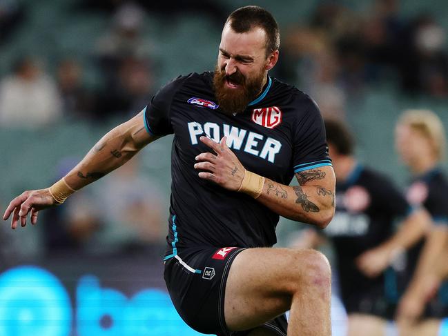 Power star Charlie Dixon will miss the next three weeks of action. Picture: Sarah Reed/AFL Photos via Getty Images