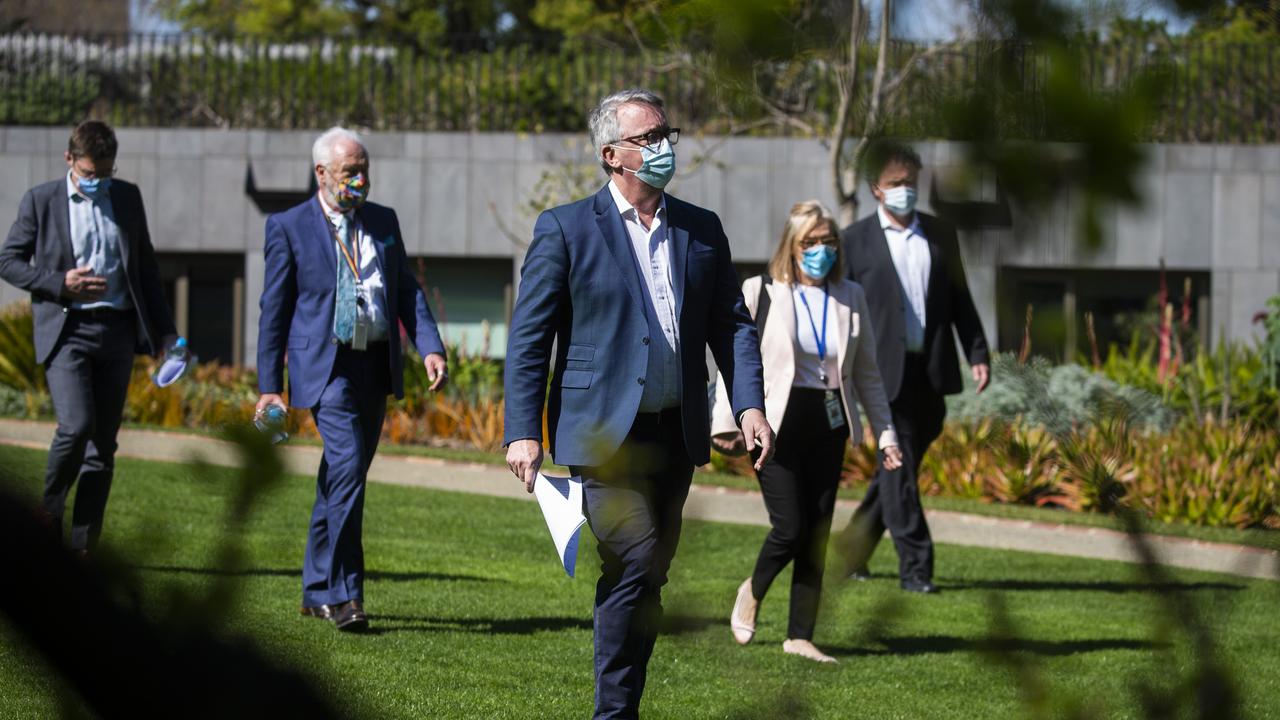 Victorian Health Minister Martin Foley gave a Covid-19 update on Thursday with the state’s senior health officials. Picture: NCA NewsWire / Paul Jeffers
