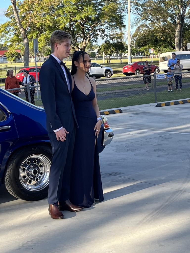 Jaylee Sharpe and Blake Schultz arrive at the formal.