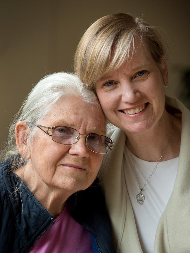 Minister Fiona Richardson with her mum, Veronica Power.Picture Jay Town.