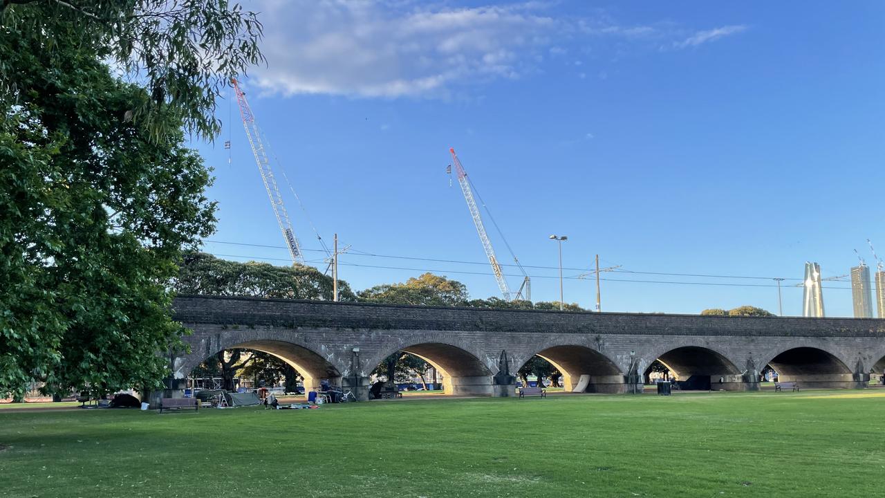 Sydney’s homeless have called Wentworth Park home for decades. Picture: Jack Evans