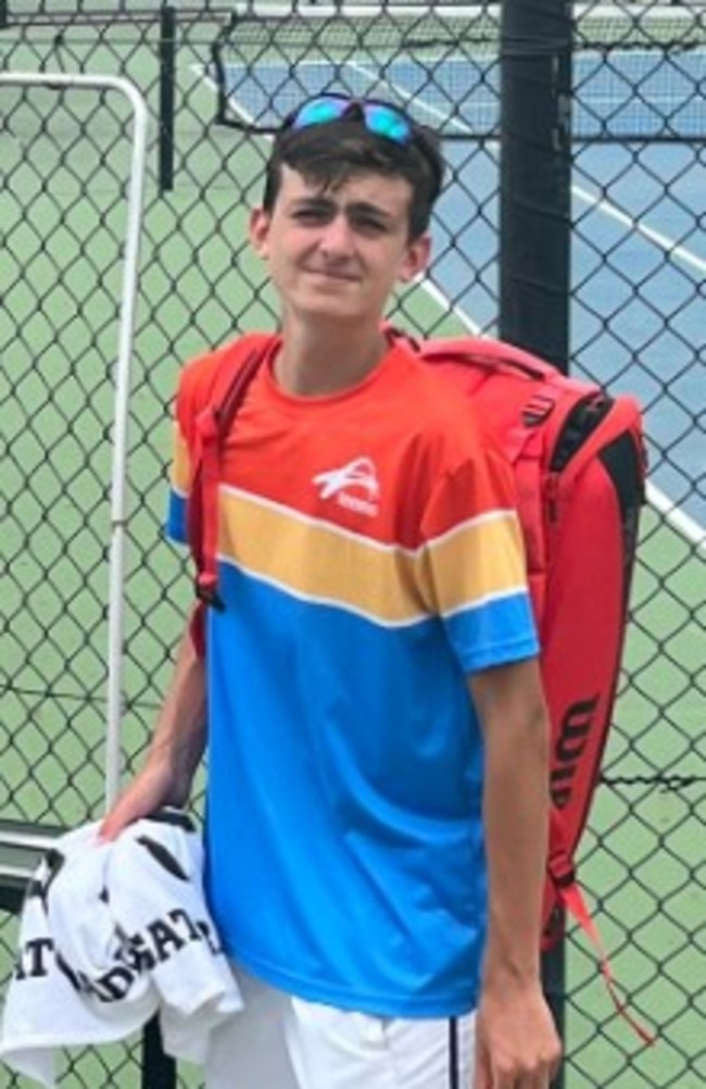 Blake Foreshew at the 2022 Junior Teams Carnival Title. Photo: Tennis Gold Coast.